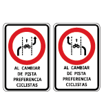 preferencia ciclistas al cambiar de pista izquierda derecha